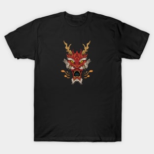 Chinese Red Legendary Oriental Japanese Fire Dragon T-Shirt
